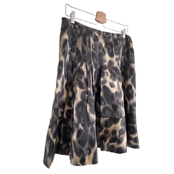 Prada Animal Print Silk Knee Length Skirt - Picture 2 of 8